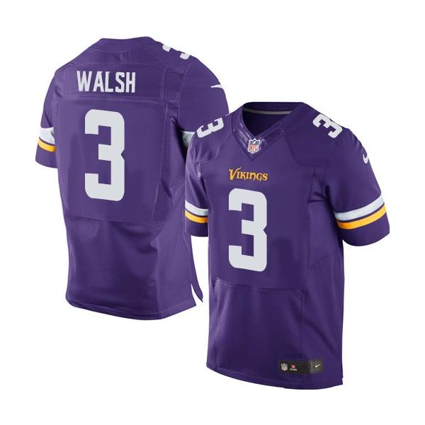 [Elite] Walsh Minnesota Football Team Jersey -Minnesota #3 Blair Walsh Jersey (Purple, 2015 new)