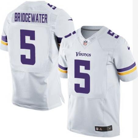 [Elite] Bridgewater Minnesota Football Team Jersey -Minnesota #5 Teddy Bridgewater Jersey (White, new)