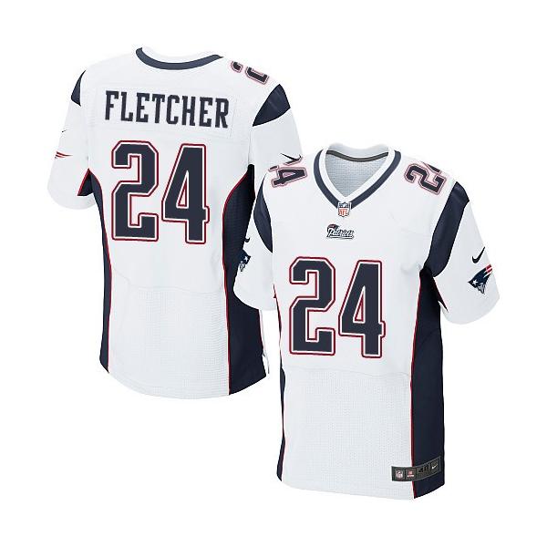 [Elite] Fletcher New England Football Team Jersey -New England #24 Bradley Fletcher Jersey (White)