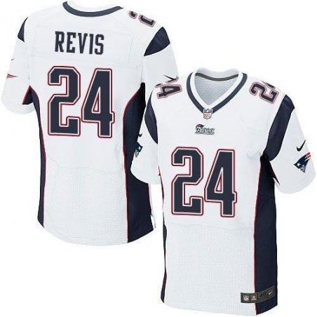 [Elite] Revis New England Football Team Jersey -New England #24 Darrelle Revis Jersey (White)