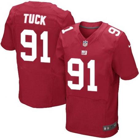 [Elite] Tuck New York Football Team Jersey -New York #91 Justin Tuck Jersey (Red)