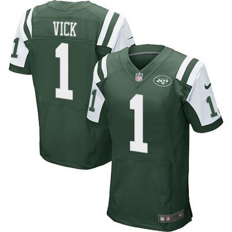 [Elite] Vick New York Football Team Jersey -New York #1 Michael Vick Jersey (Green)