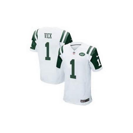 [Elite] Vick New York Football Team Jersey -New York #1 Michael Vick Jersey (White)