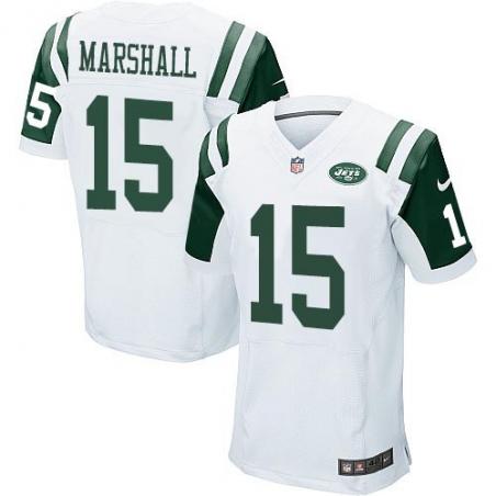 [Elite] Marshall New York Football Team Jersey -New York #15 Brandon Marshall Jersey (White)