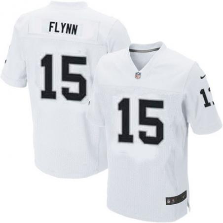 [Elite] Flynn Oakland Football Team Jersey -Oakland #15 Matt Flynn Jersey (White)