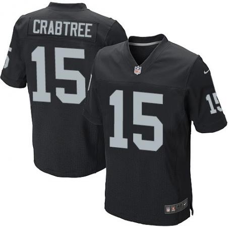 [Elite] Crabtree Oakland Football Team Jersey -Oakland #15 Michael Crabtree Jersey (Black)