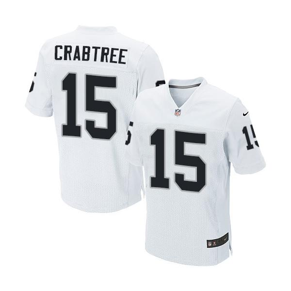 [Elite] Crabtree Oakland Football Team Jersey -Oakland #15 Michael Crabtree Jersey (White)