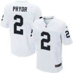 [Elite] Pryor Oakland Football Team Jersey -Oakland #2 Terrelle Pryor Jersey (White)