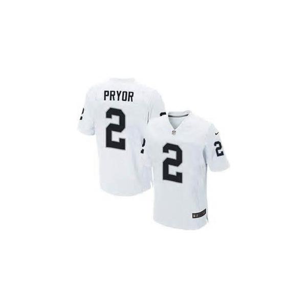 [Elite] Pryor Oakland Football Team Jersey -Oakland #2 Terrelle Pryor Jersey (White)