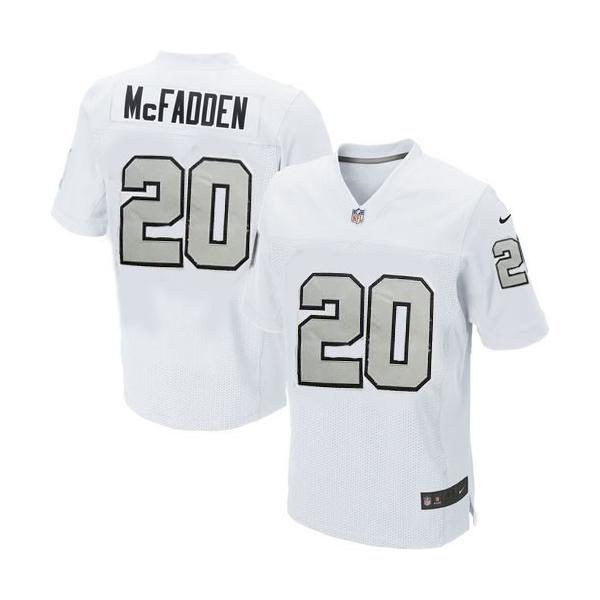 [Elite] McFadden Oakland Football Team Jersey -Oakland #20 Darren McFadden Jersey (White Sliver Number)