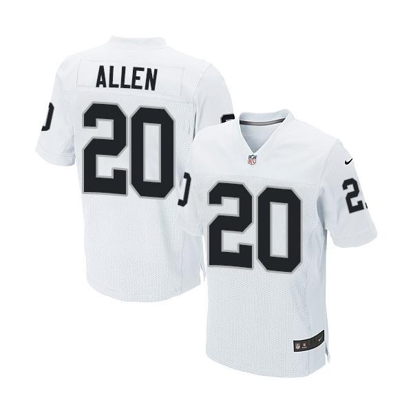 [Elite] Allen Oakland Football Team Jersey -Oakland #20 Nate Allen Jersey (White)