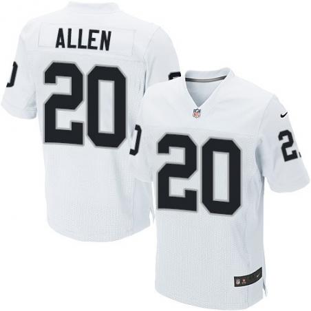 [Elite] Allen Oakland Football Team Jersey -Oakland #20 Nate Allen Jersey (White)