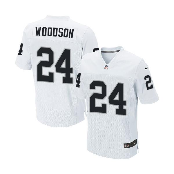 [Elite] Woodson Oakland Football Team Jersey -Oakland #24 Charles Woodson Jersey (White)