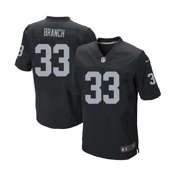 [Elite] Branch Oakland Football Team Jersey -Oakland #33 Tyvon Branch Jersey (Black)