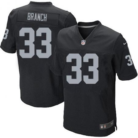 [Elite] Branch Oakland Football Team Jersey -Oakland #33 Tyvon Branch Jersey (Black)