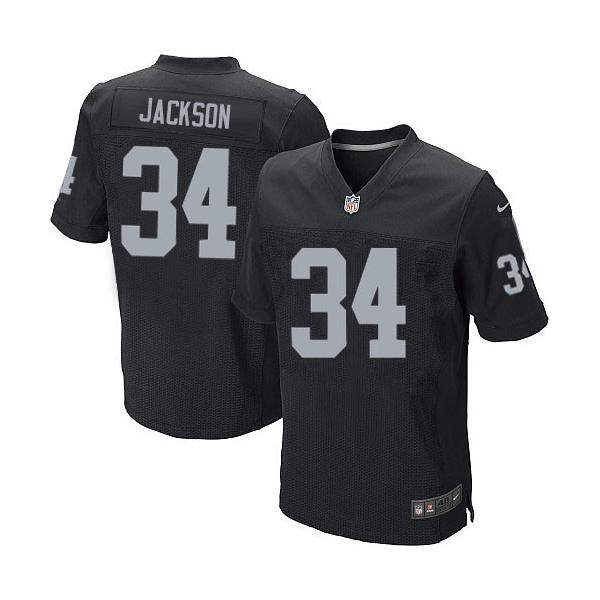 [Elite] Jackson Oakland Football Team Jersey -Oakland #34 Bo Jackson Jersey (Black)