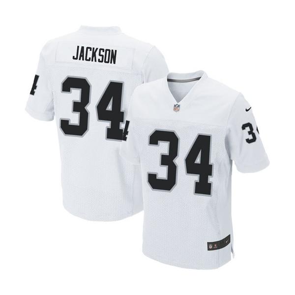 [Elite] Jackson Oakland Football Team Jersey -Oakland #34 Bo Jackson Jersey (White)