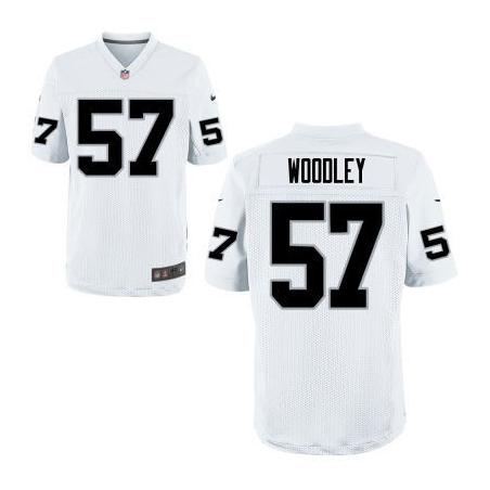 [Elite] Woodley Oakland Football Team Jersey -Oakland #57 LaMarr Woodley Jersey (White)