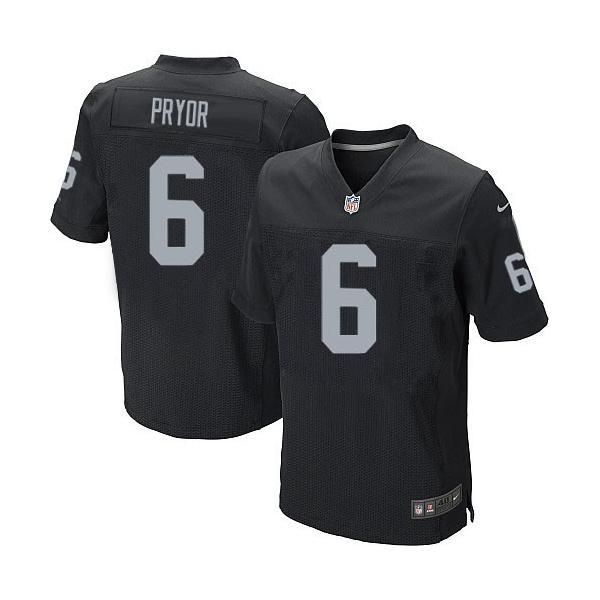 [Elite] Pryor Oakland Football Team Jersey -Oakland #6 Terrelle Pryor Jersey (Black)