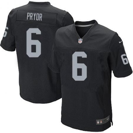 [Elite] Pryor Oakland Football Team Jersey -Oakland #6 Terrelle Pryor Jersey (Black)