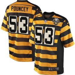 [Elite] Pouncey Pittsburgh Football Team Jersey -Pittsburgh #53 Maurkice Pouncey Jersey (Yellow 80 Seasons)