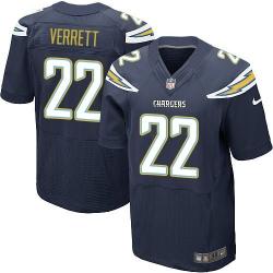 [Elite] Verrett San Diego Football Team Jersey -San Diego #22 Jason Verrett Jersey (Navy Blue)