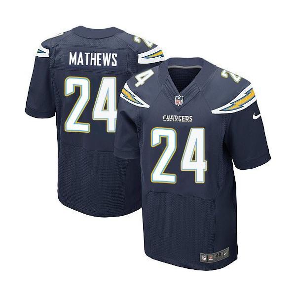 [Elite] Mathews San Diego Football Team Jersey -San Diego #24 Ryan Mathews Jersey (Navy Blue)