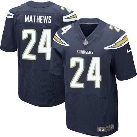 [Elite] Mathews San Diego Football Team Jersey -San Diego #24 Ryan Mathews Jersey (Navy Blue)