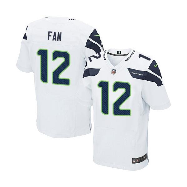 [Elite] Fan Seattle Football Team Jersey -Seattle #12 12th Fan Jersey (White)