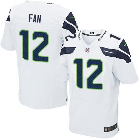 [Elite] Fan Seattle Football Team Jersey -Seattle #12 12th Fan Jersey (White)