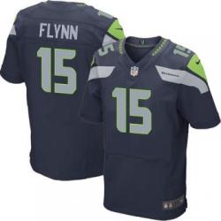 [Elite] Flynn Seattle Football Team Jersey -Seattle #15 Matt Flynn Jersey (Blue)