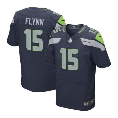 [Elite]Matt Flynn Seattle Football Team Jersey(Blue)_Free Shipping