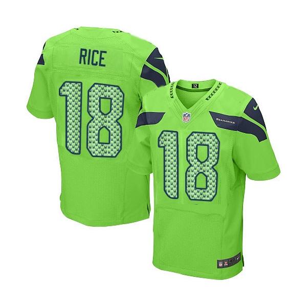 [Elite] Rice Seattle Football Team Jersey -Seattle #18 Sidney Rice Jersey (Green)
