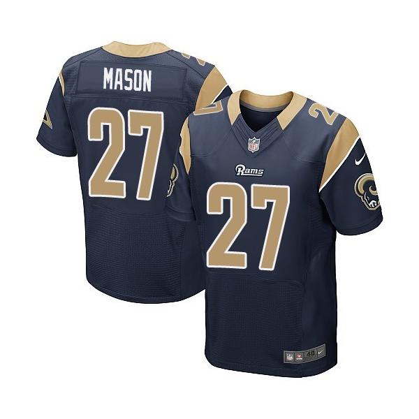 [Elite] Mason St. Louis Football Team Jersey -St. Louis #27 Tre Mason Jersey (Blue)