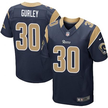 [Elite] Gurley St. Louis Football Team Jersey -St. Louis #30 Todd Gurley Jersey (Blue)