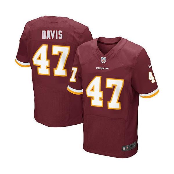 [Elite] Davis Washington Football Team Jersey -Washington #47 Akeem Davis Jersey (Red)