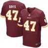 [Elite] Davis Washington Football Team Jersey -Washington #47 Akeem Davis Jersey (Red)