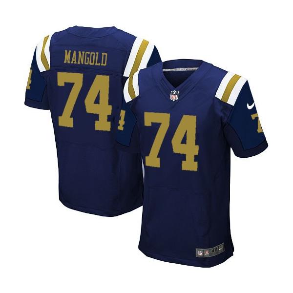 [Elite] Nick Mangold Football Jersey -NY-J #74 Football Jersey(Blue Alternate)