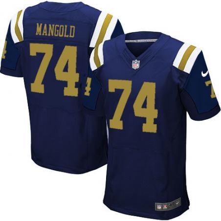 [Elite] Nick Mangold Football Jersey -NY-J #74 Football Jersey(Blue Alternate)