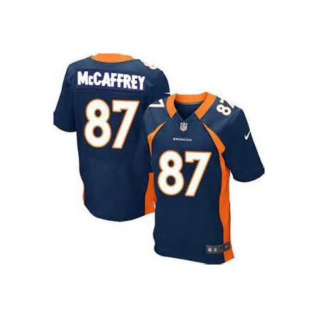 [Elite] MCcaffrey Denver Football Team Jersey -Denver #87 Ed MCcaffrey Jersey (Blue)