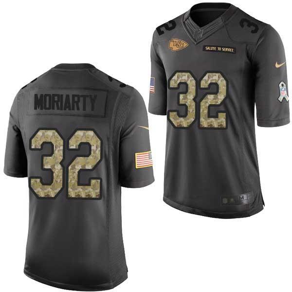 [Mens/Womens/Youth]Moriarty Kansas City Football Team Jerseys -Kansas City #32 Larry Moriarty Salute To Service Jersey