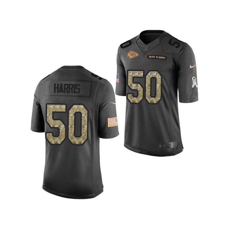 [Mens/Womens/Youth]Harris Kansas City Football Team Jerseys -Kansas City #50 Napoleon Harris Salute To Service Jersey