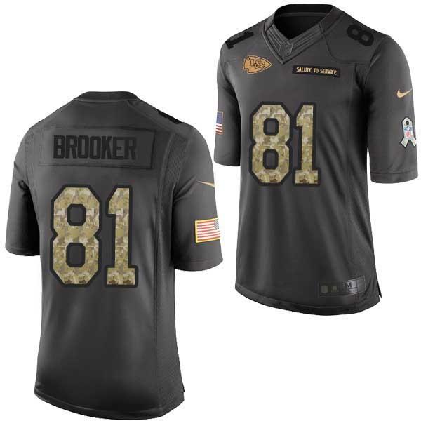 [Mens/Womens/Youth]Brooker Kansas City Football Team Jerseys -Kansas City #81 Tommy Brooker Salute To Service Jersey