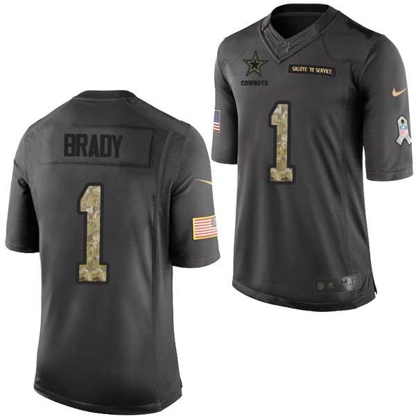 [Mens/Womens/Youth]Brady Dallas Football Team Jerseys -Dallas #1 Kerry Brady Salute To Service Jersey