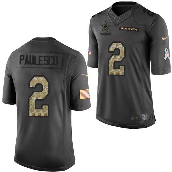 [Mens/Womens/Youth]Paulescu Dallas Football Team Jerseys -Dallas #2 Sam Paulescu Salute To Service Jersey