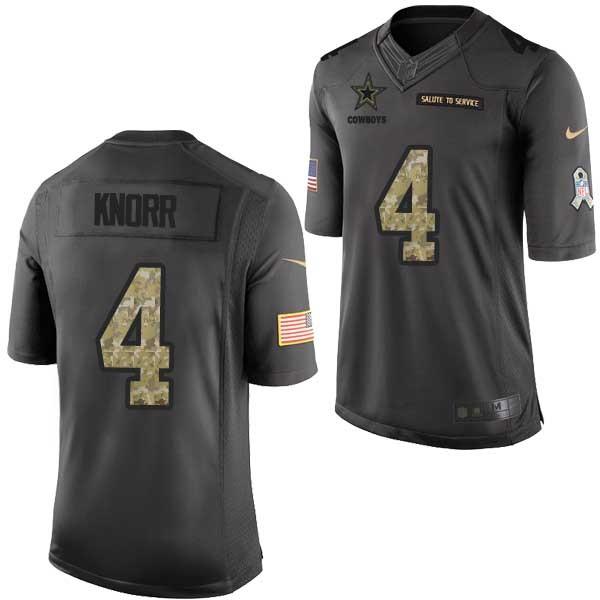 [Mens/Womens/Youth]Knorr Dallas Football Team Jerseys -Dallas #4 Micah Knorr Salute To Service Jersey