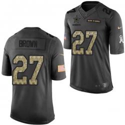 [Mens/Womens/Youth]Brown Dallas Football Team Jerseys -Dallas #27 Courtney Brown Salute To Service Jersey