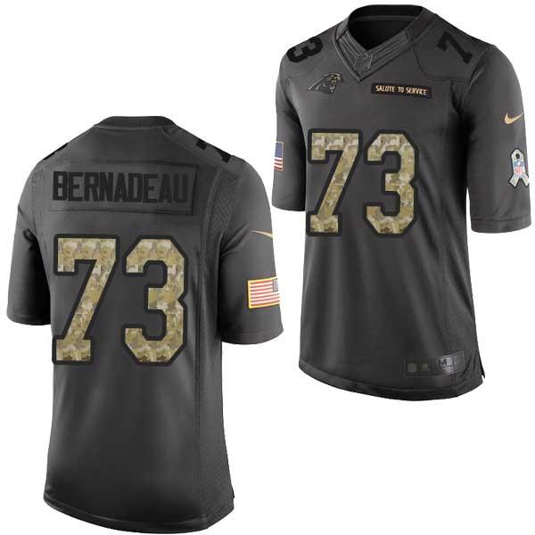 [Mens/Womens/Youth]Bernadeau Carolina Football Team Jerseys -Carolina #73 Mackenzy Bernadeau Salute To Service Jersey