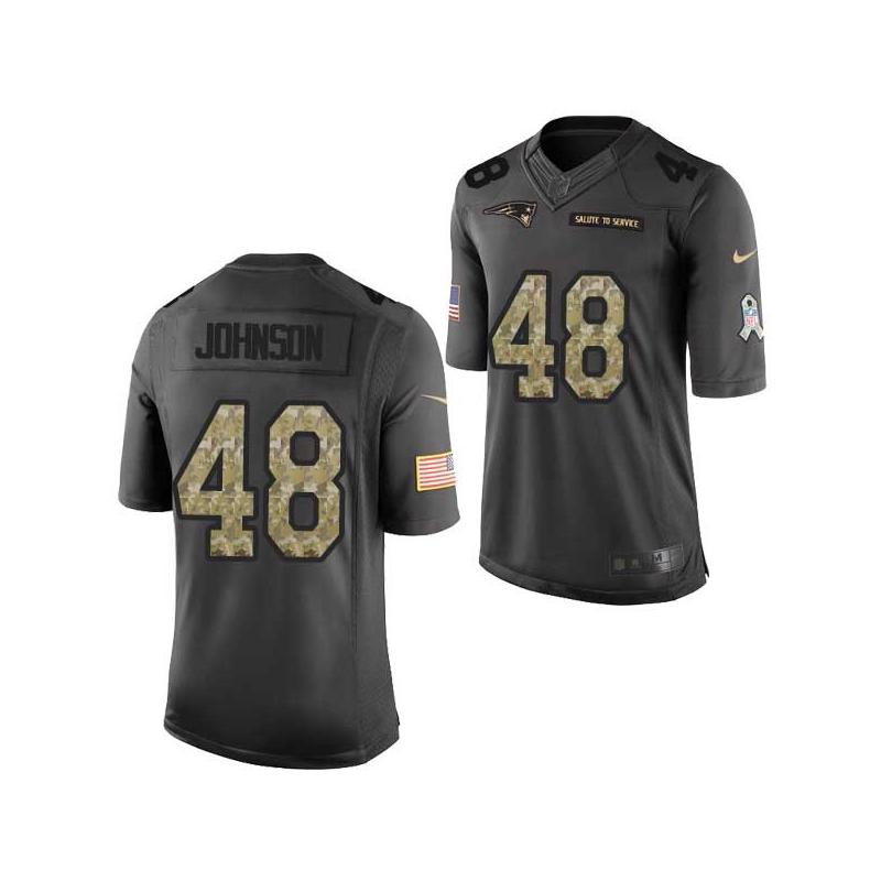 [Mens/Womens/Youth]Johnson New England Football Team Jerseys -New England #48 Preston Johnson Salute To Service Jersey