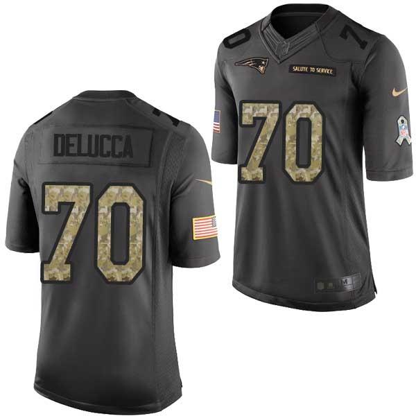 [Mens/Womens/Youth]DeLucca New England Football Team Jerseys -New England #70 Jerry DeLucca Salute To Service Jersey